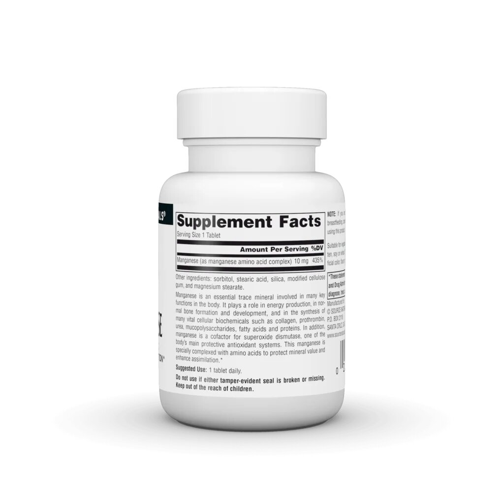 Марганець Source Naturals Manganese 10 mg, 100 таблеток. Фото 2