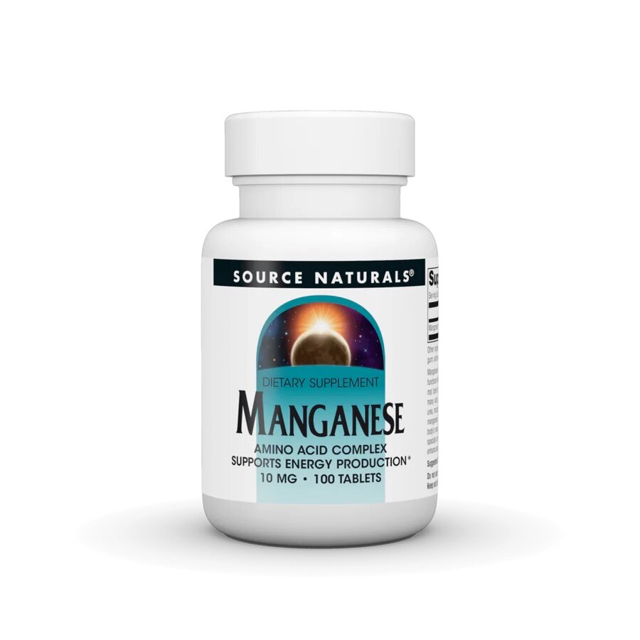 Марганець Source Naturals Manganese 10 mg, 100 таблеток