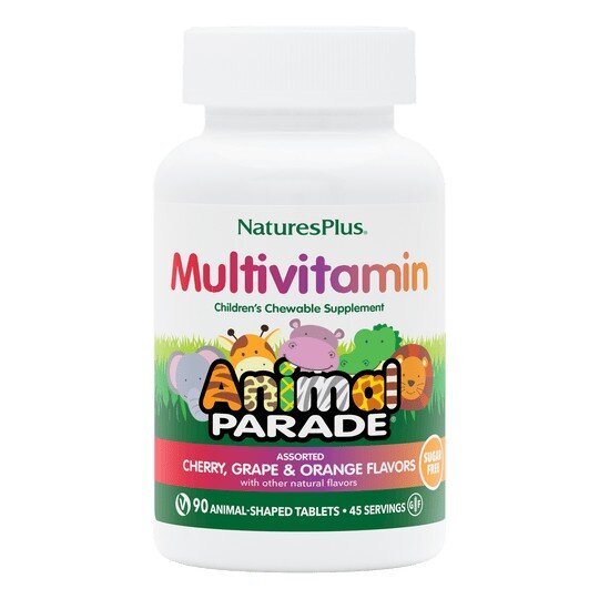 Дитячі мультивітамінні Natures Plus Animal Parade Multivitamin Children's Sugar-Free Chewables, 90 жувальних таблеток