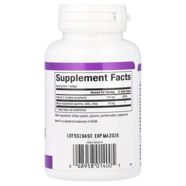 Суміш токоферолів Natural Factors Mixed Vitamin E 134 mg, 90 капсул для антиоксидантного захисту. Фото 2