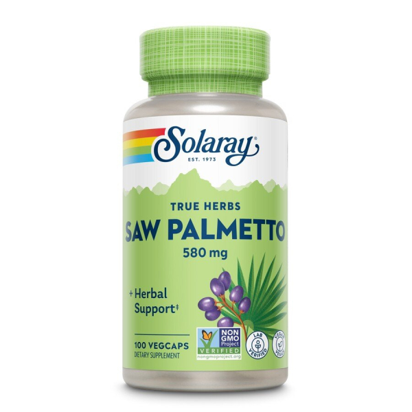 Ягоди пальми сереноа Solaray True Herbs Saw Palmetto 580 mg, 100 вегакапсул