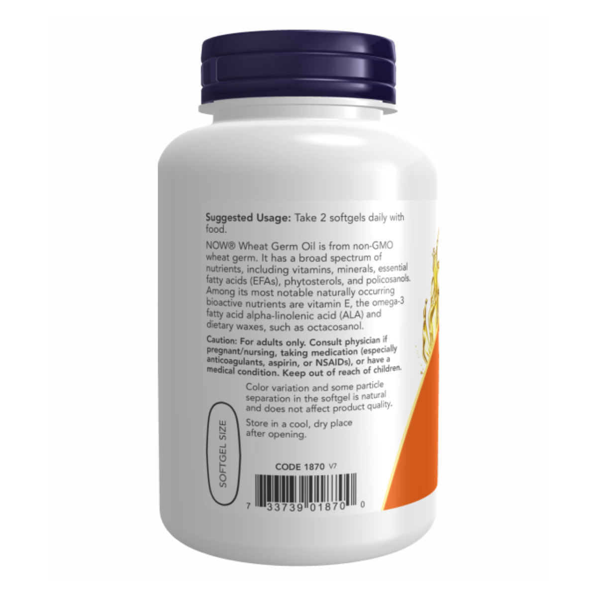 Wheat Germ Oil 1130mg - 100 sgels. Фото 3