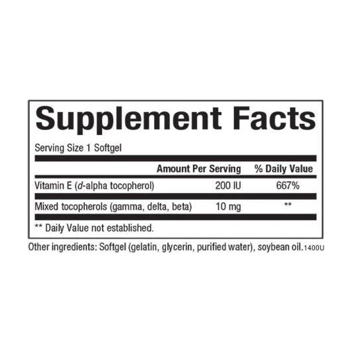 Mixed Vitamin E 134 mg (200 IU) - 90 softgels. Фото 2