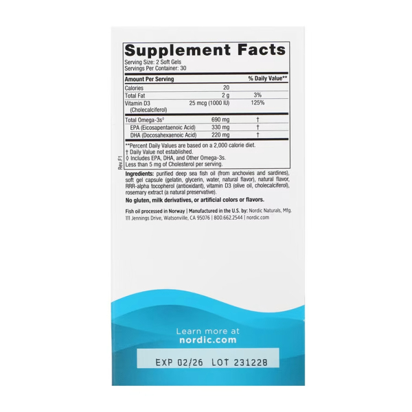 Omega-3D - 60 softgels. Фото 2