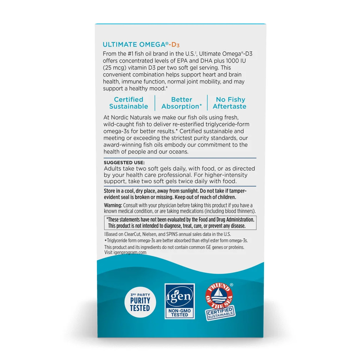 Ultimate Omega-D3 - 120 softgels. Фото 4