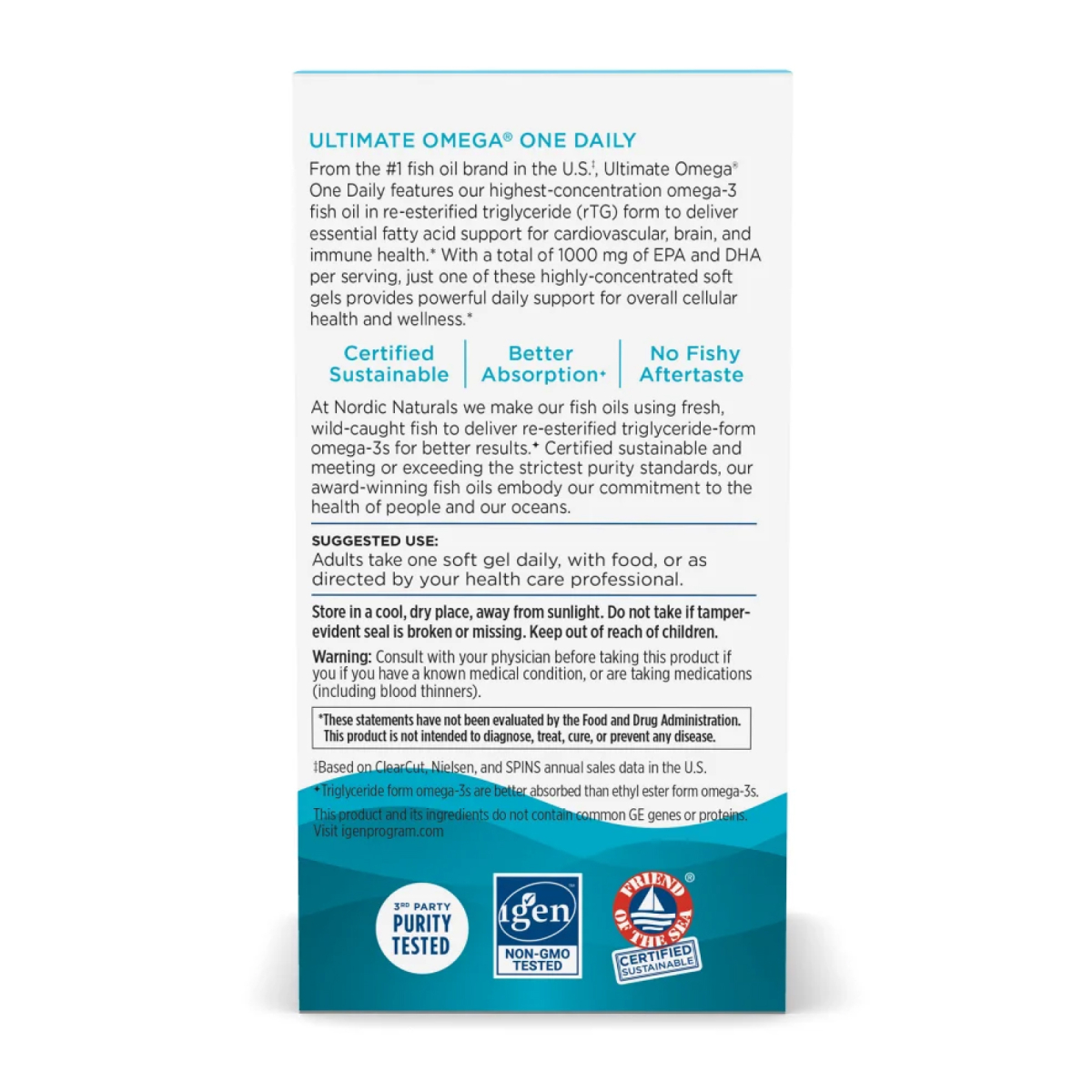 Ultimate Omega One Daily - 30 softgels. Фото 4