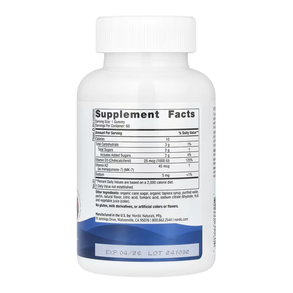 Vitamin D3 + K2 - 60 gummies. Фото 2