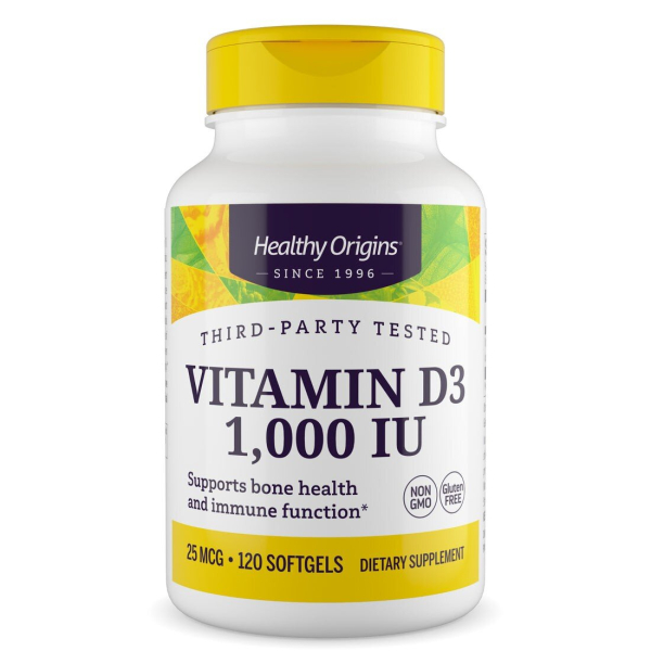 Вітаміни та мінерали Healthy Origins Vitamin D3 1000 IU, 120 капсул