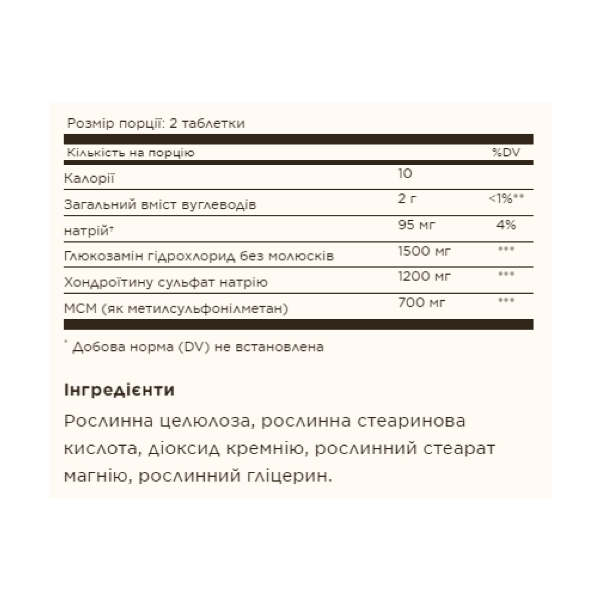 Triple Strength Glucosamine Chondroitin MSM - 60 tabs. Фото 2