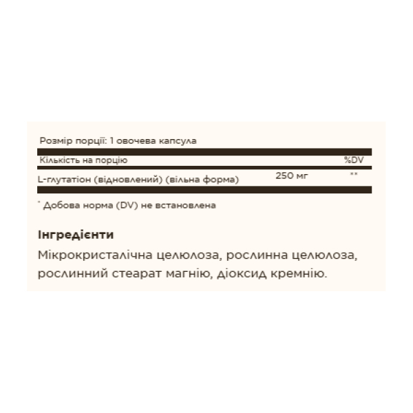 Reduced L-Glutathione 250mg - 30 vcaps. Фото 2