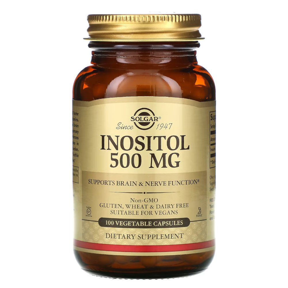 Вітаміни та мінерали Solgar Inositol 500 mg, 100 вегакапсул