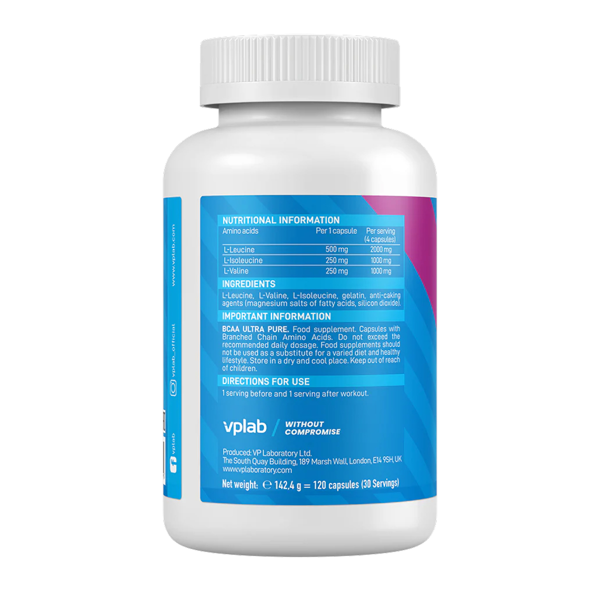 BCAA Ultra Pure - 120 caps. Фото 2