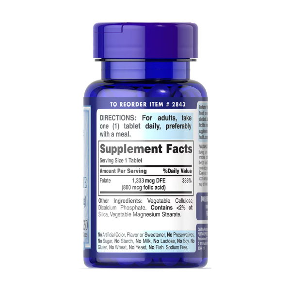 Folate 1333 mcg DFE - 250 tabs. Фото 2
