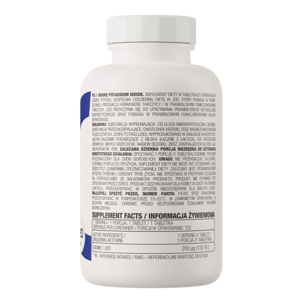 Йодид калію OstroVit IODINE Potassium Iodide, 120 таблеток. Фото 2