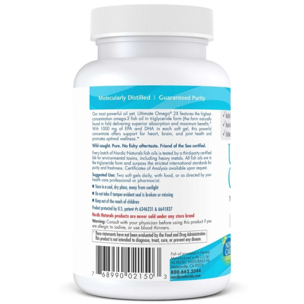 Жирні кислоти Nordic Naturals Ultimate Omega 2X, 60 капсул. Фото 3