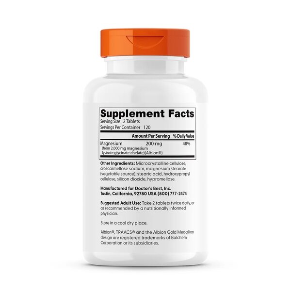 Вітаміни та мінерали Doctor's Best Magnesium 100 mg High Absorption, 240 таблеток. Фото 2
