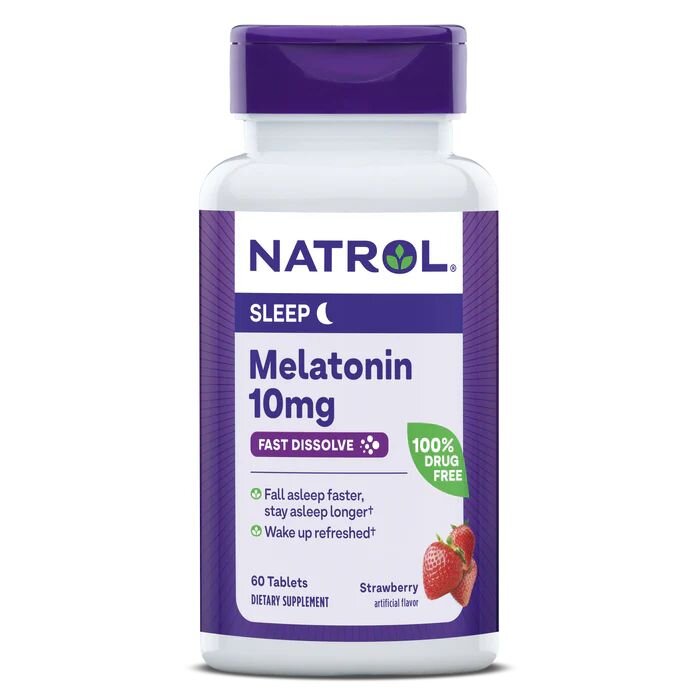 Натуральна добавка Natrol Melatonin 10 mg Fast Dissolve, 60 таблеток