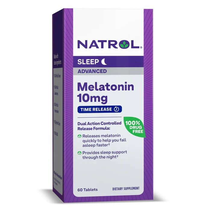 Натуральна добавка Natrol Melatonin 10 mg Advanced Sleep, 60 таблеток
