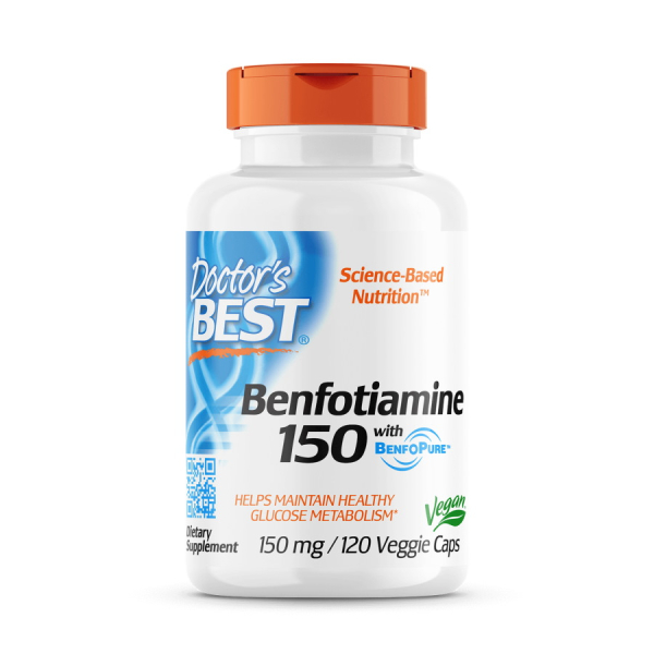 Вітаміни та мінерали Doctor's Best Benfotiamine 150 mg, 120 вегакапсул