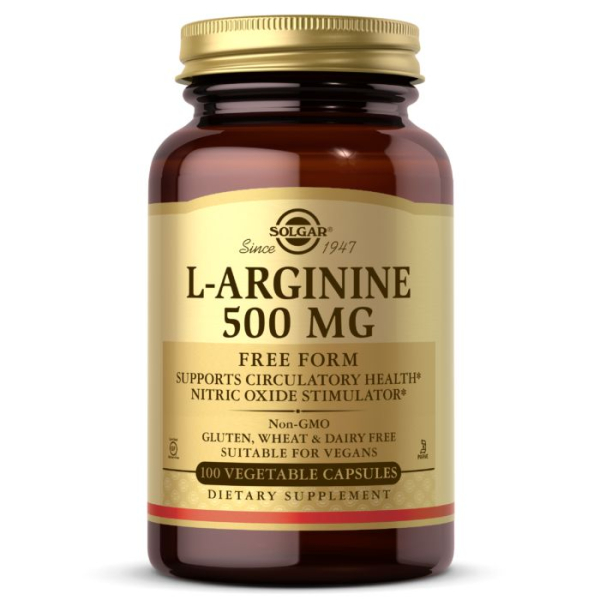 Амінокислота Solgar L-Arginine 500 mg, 100 вегакапсул