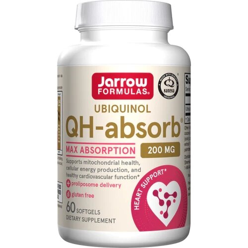 Натуральна добавка Jarrow Formulas Ubiquinol QH-Absorb 200 mg, 60 капсул