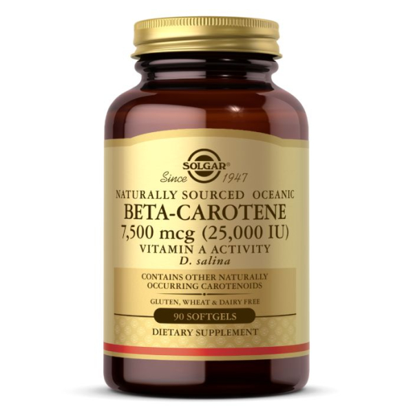 Вітаміни та мінерали Solgar Beta-Carotene 25000 IU, 90 капсул