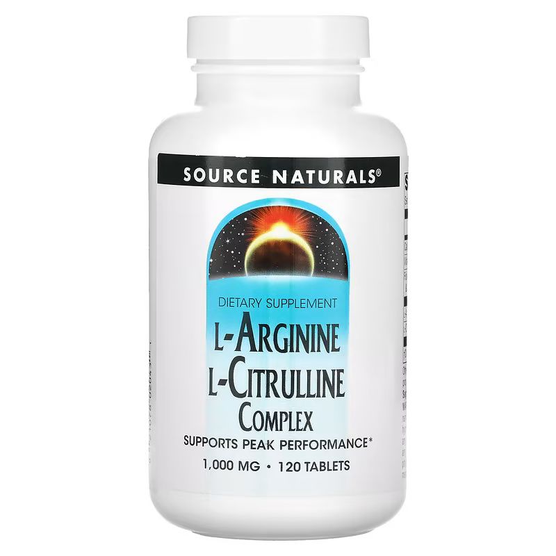 Амінокислота Source Naturals L-Arginine L-Citrulline Complex, 120 таблеток