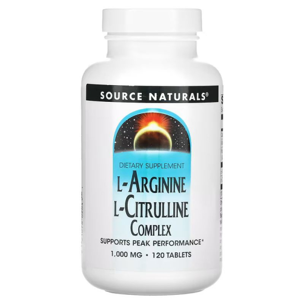 Амінокислота Source Naturals L-Arginine L-Citrulline Complex, 120 таблеток
