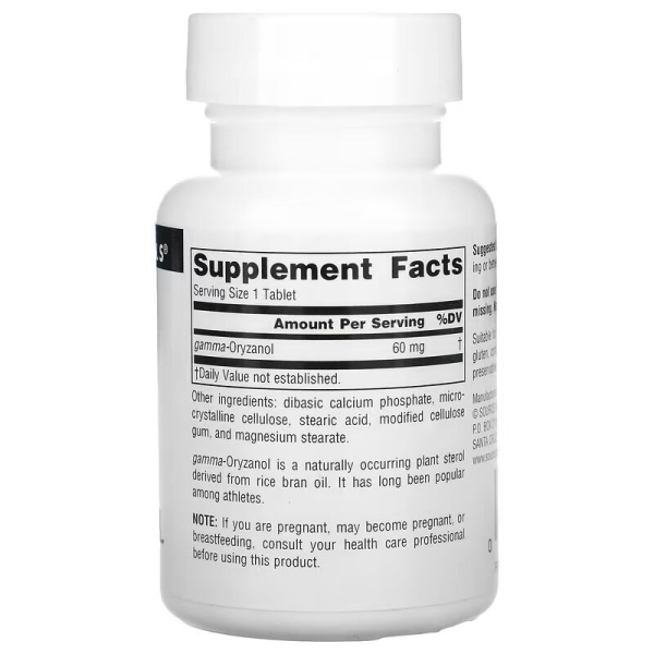Натуральна добавка Source Naturals Gamma Oryzanol 60 mg, 100 таблеток. Фото 2