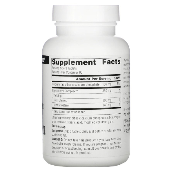 Комплекс фітостеролів Source Naturals Phytosterol Complex with Beta-Sitosterol, 180 таблеток. Фото 2