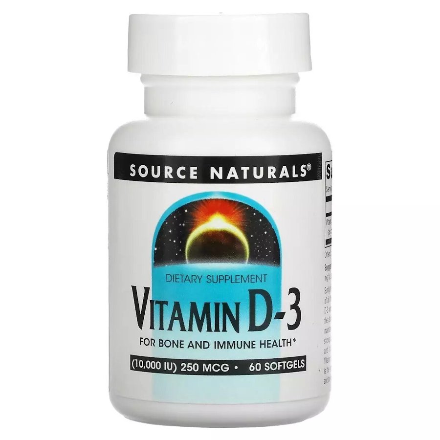Вітамін D3 Source Naturals Vitamin D3 10000 IU, 60 капсул