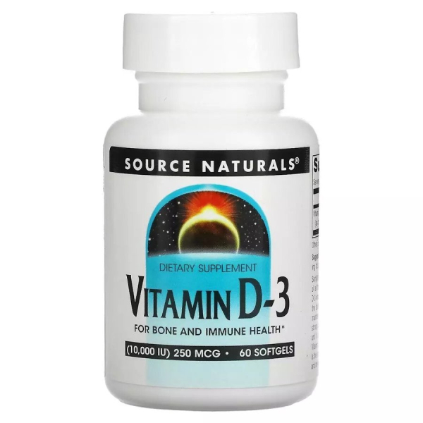 Вітамін D3 Source Naturals Vitamin D3 10000 IU, 60 капсул