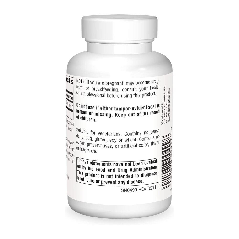 Ацетил L-карнітин Source Naturals Acetyl L-Carnitine 500 mg, 60 таблеток. Фото 3