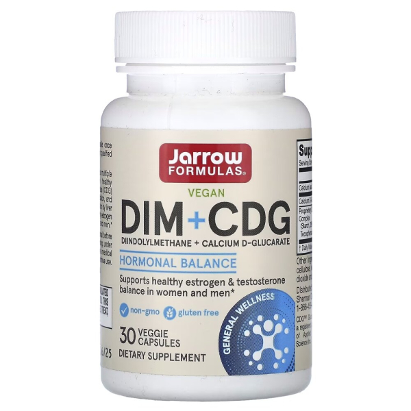 Вітаміни та мінерали Jarrow Formulas DIM + CDG, 30 вегакапсул для підтримки гормонального балансу