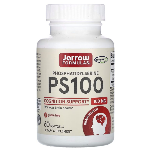 Фосфатидилсерин Jarrow Formulas PS100 100 mg, 60 капсул для підтримки мозку і когнітивних функцій