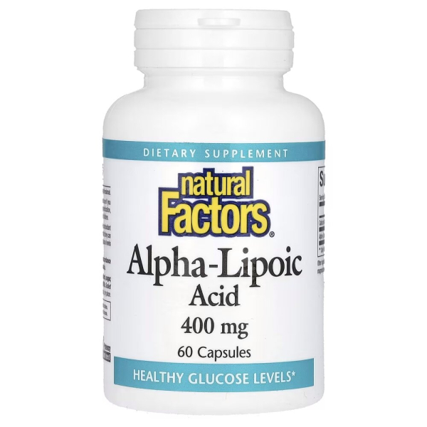 Альфа-ліпоєва кислота Natural Factors Alpha-Lipoic Acid 400 mg, 60 капсул для антиоксидантного захисту