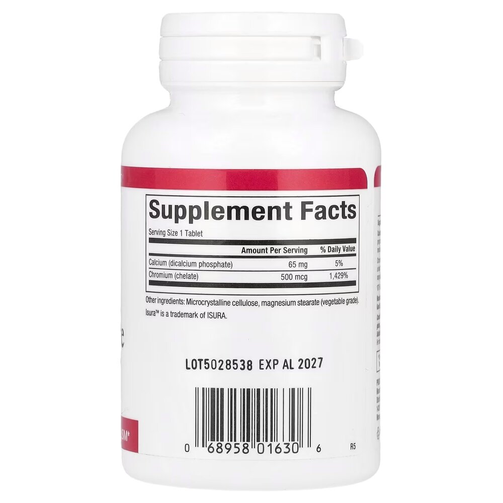 Хелат хрому Natural Factors Chromium GTF Chelate 500 mcg, 90 таблеток. Фото 2