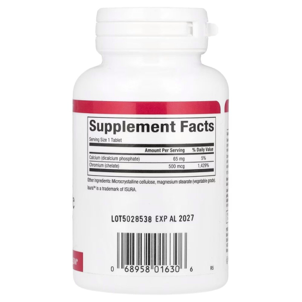 Хелат хрому Natural Factors Chromium GTF Chelate 500 mcg, 90 таблеток. Фото 2