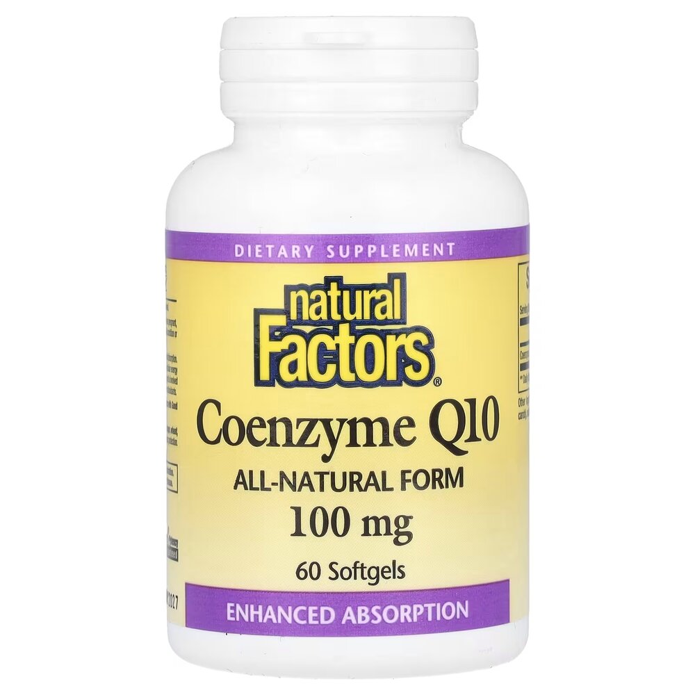 Коензим Q10 Natural Factors Coenzyme Q10 100 mg, 60 капсул