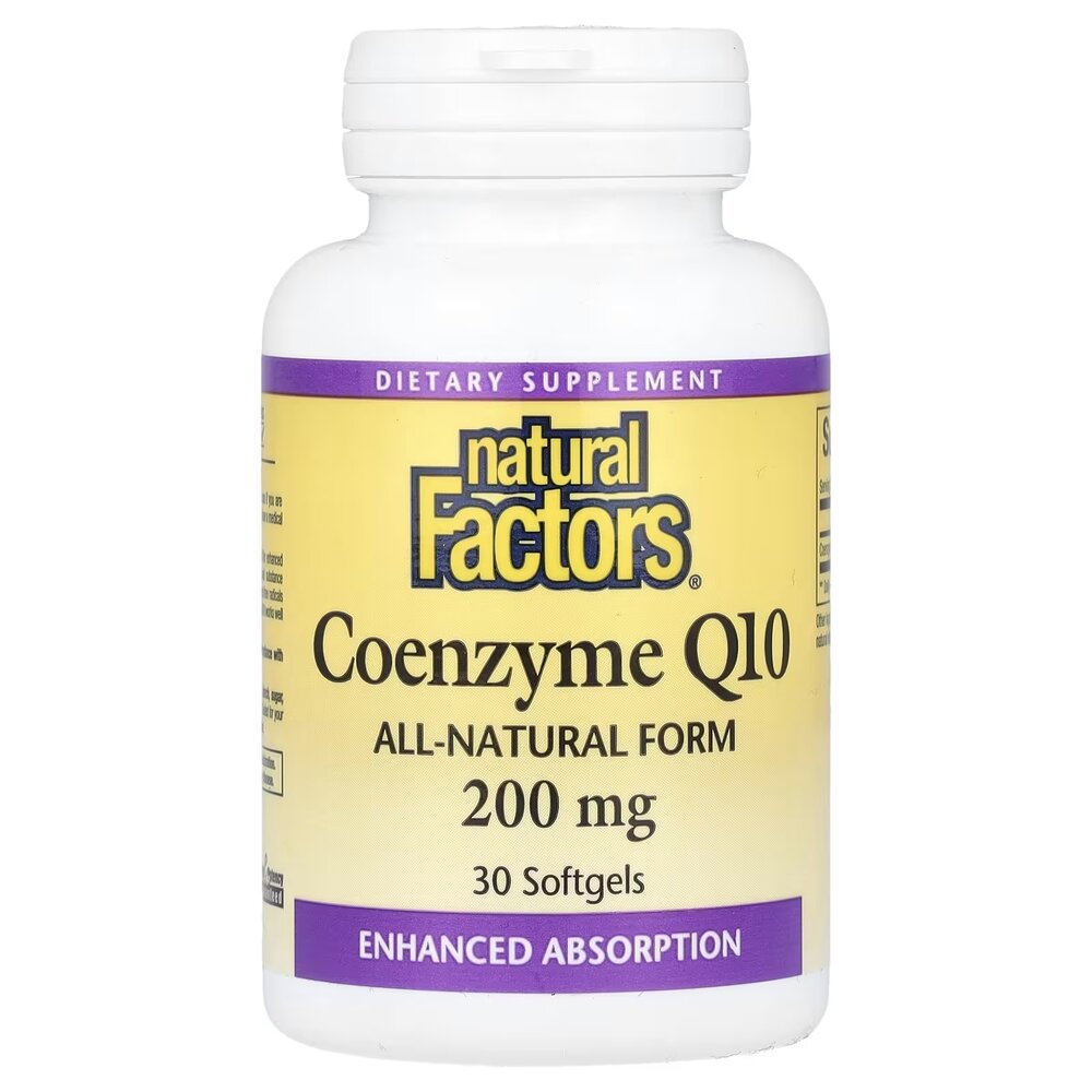 Коензим Q10 Natural Factors Coenzyme Q10 200 mg, 30 капсул
