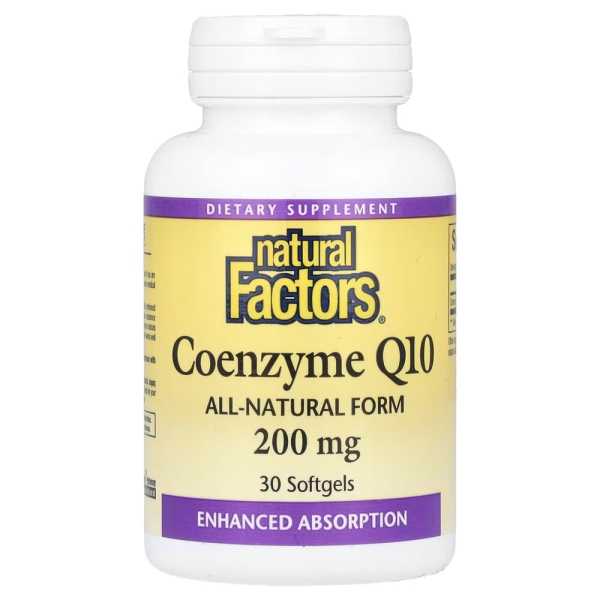 Коензим Q10 Natural Factors Coenzyme Q10 200 mg, 30 капсул