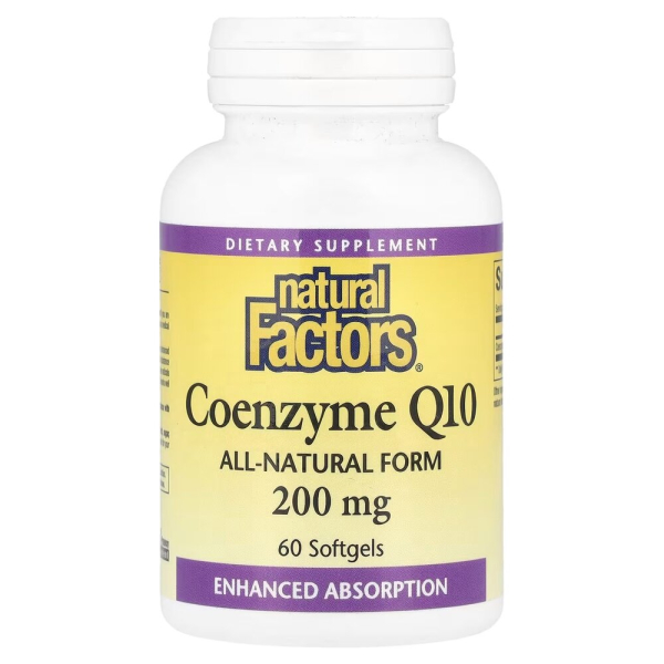 Коензим Q10 Natural Factors Coenzyme Q10 200 mg, 60 капсул