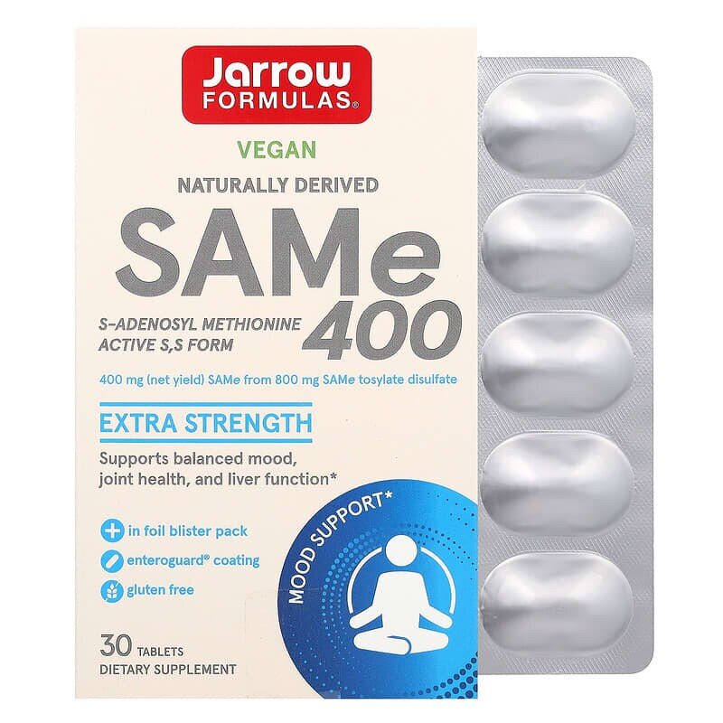 Амінокислота Jarrow Formulas SAMe 400 mg, 30 таблеток