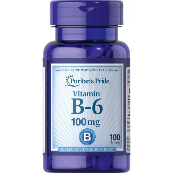 Вітаміни та мінерали Puritan's Pride Vitamin B-6 100 mg, 100 таблеток