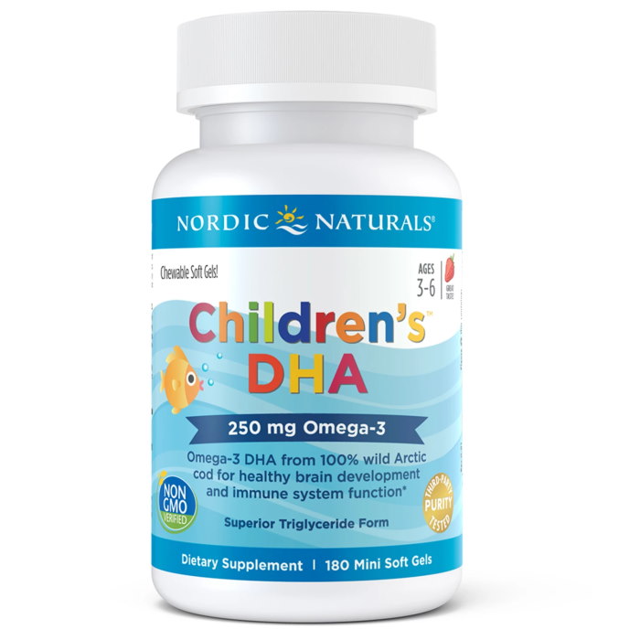 Жирні кислоти Nordic Naturals Children's DHA 250 mg, 180 капсул полуниця. Фото 2