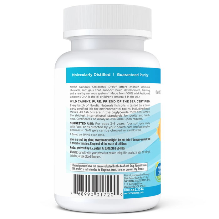 Жирні кислоти Nordic Naturals Children's DHA 250 mg, 180 капсул полуниця. Фото 3