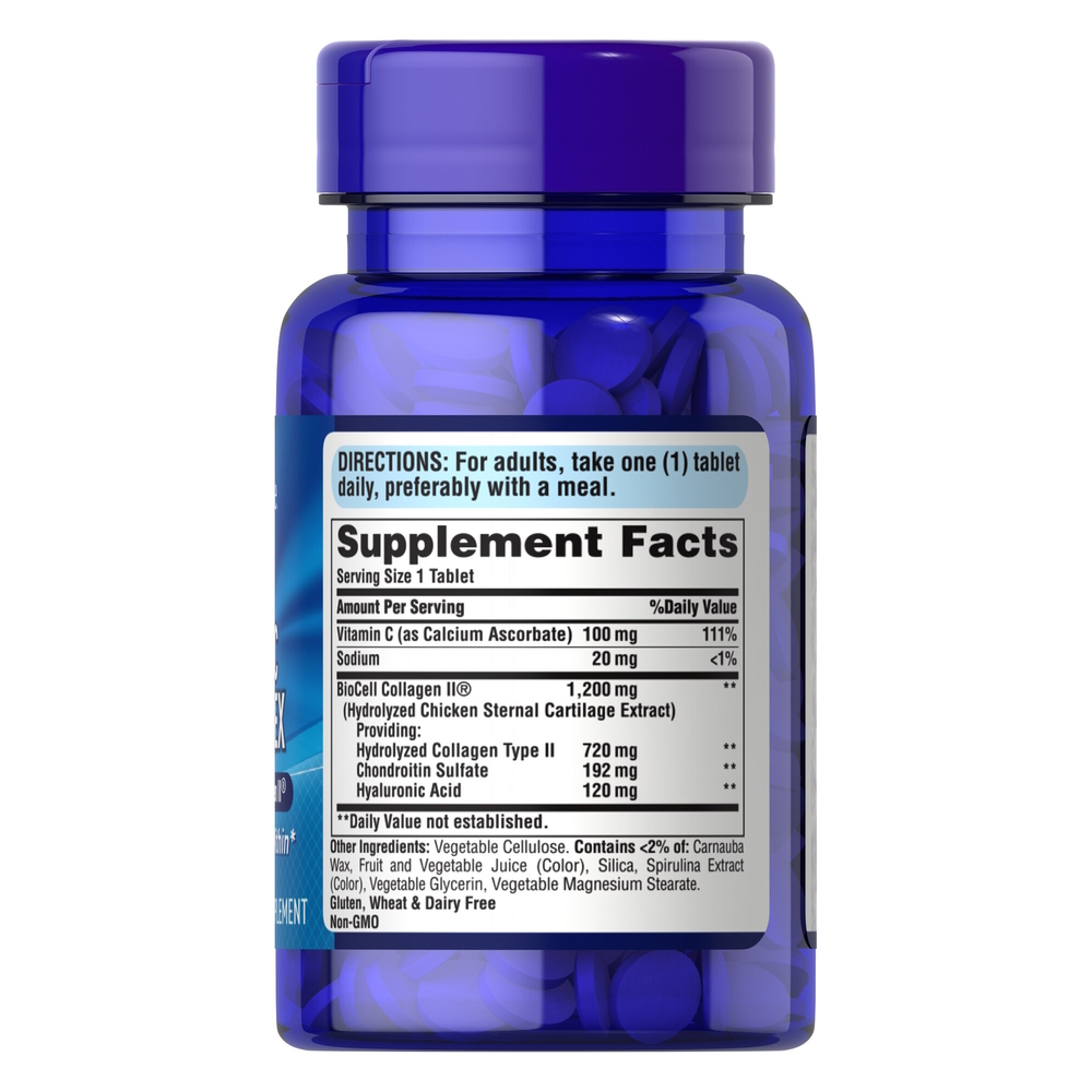 Колаген Puritan's Pride Collagen Hyaluronic Acid Complex, 30 таблеток з гіалуроновою кислотою. Фото 2