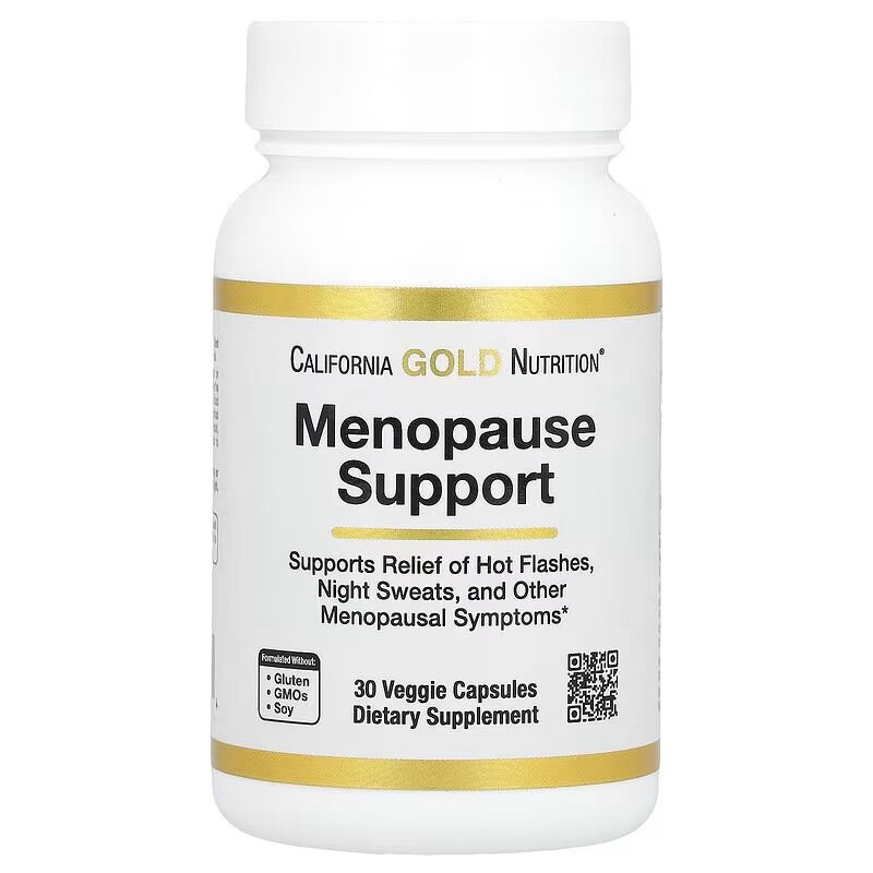 Натуральна добавка California Gold Nutrition Menopause Support, 30 вегакапсул для жінок