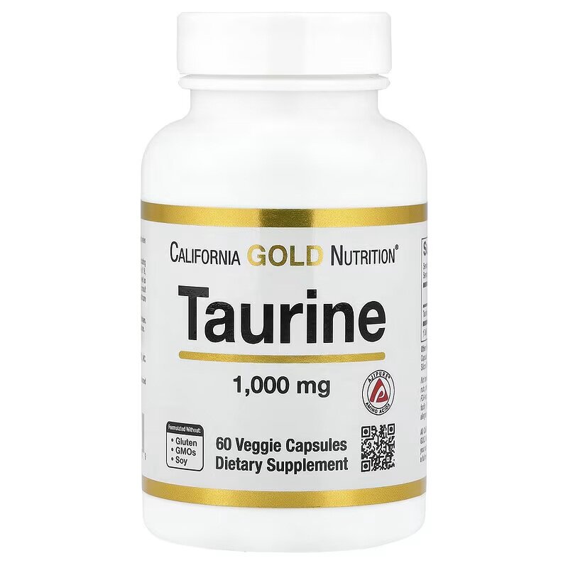 Таурин California Gold Nutrition L-Taurine 1000 mg, 60 вегакапсул