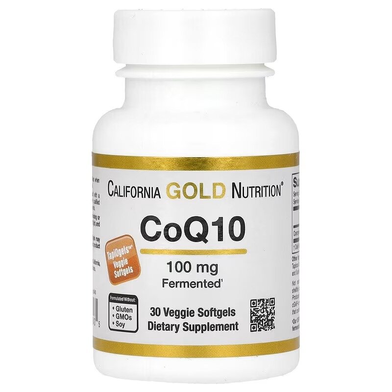 Натуральна добавка California Gold Nutrition CoQ10 100 mg, 30 вегакапсул для підтримки роботи серця